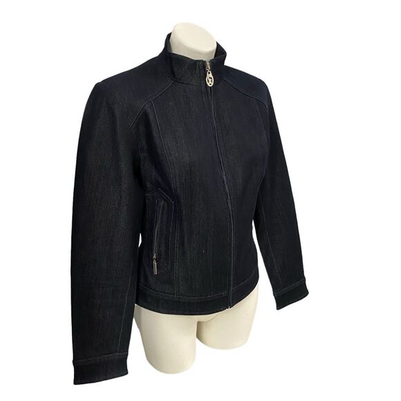 Christine Alexander Jacket Womens Sz Small Blue Zip Up Denim Work Office Capsule - Picture 6 of 16
